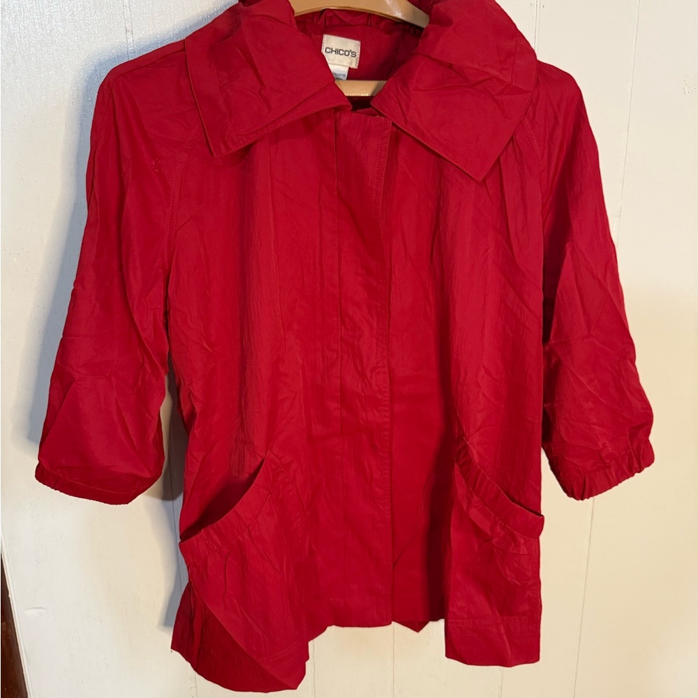 Chico's Vibrant Red Trench Coat